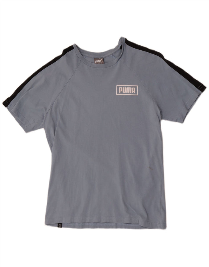 Puma Herren-T-Shirt mit Grafik, Größe S, Blau, Farbblock