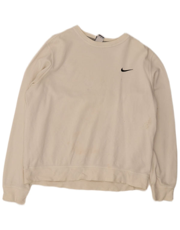 Nike Herren-Sweatshirt-Pullover XL aus weißer Baumwolle