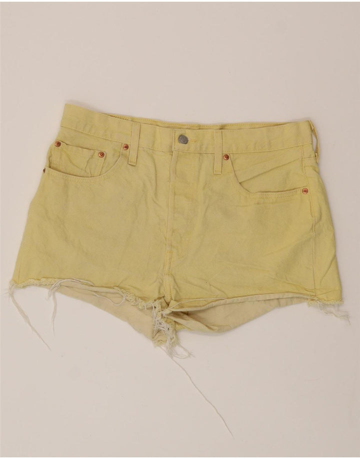 LEVI'S Damen 501 Jeansshorts W32 Große gelbe Baumwolle