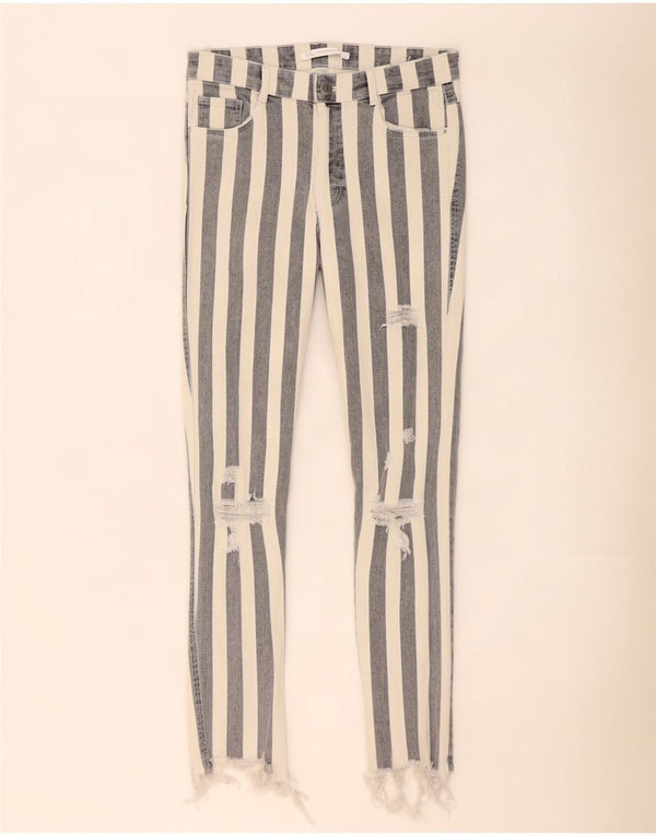Zara Damen Trafaluc High Rise Skinny Jeans EU 38 Small W28 L28 Grau