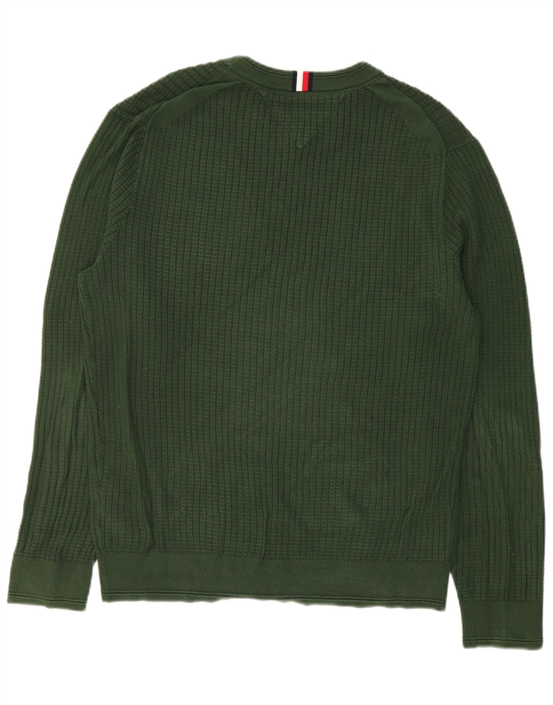 TOMMY HILFIGER Herren-Pullover mit Rundhalsausschnitt, groß, grüne Baumwolle