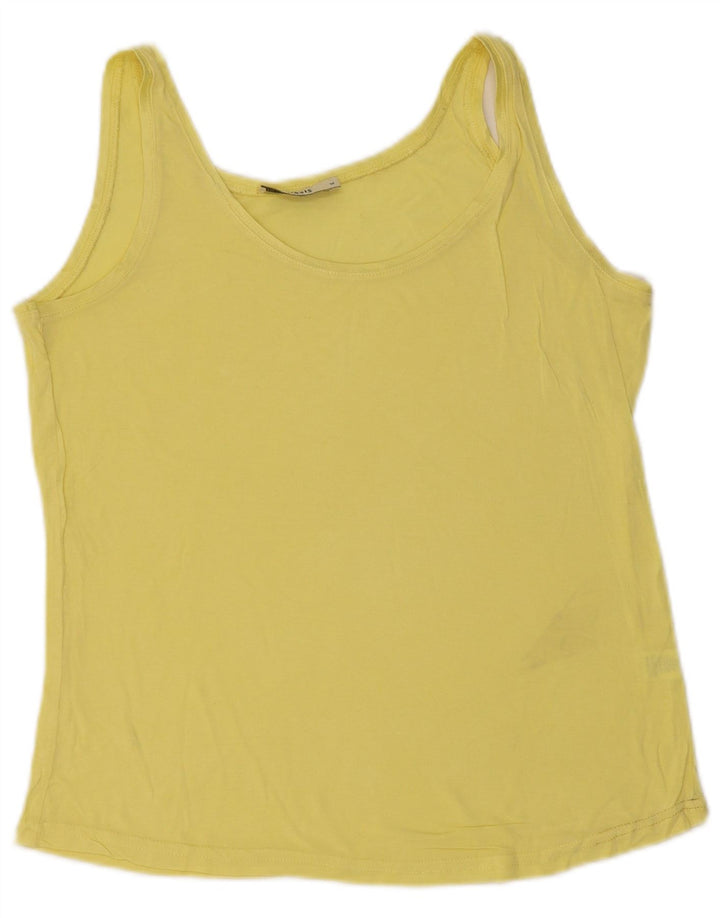OASIS Womens Vest Top UK 12 Medium Yellow Viscose