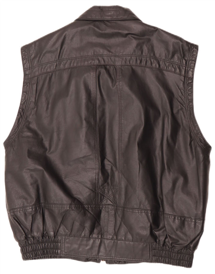 Rover & Lake Herren Lederweste IT 50 Large Schwarz