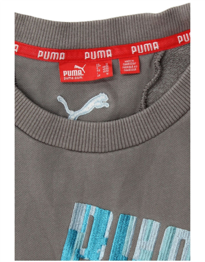 PUMA Mens Graphic Sweatshirt Jumper Medium Grey