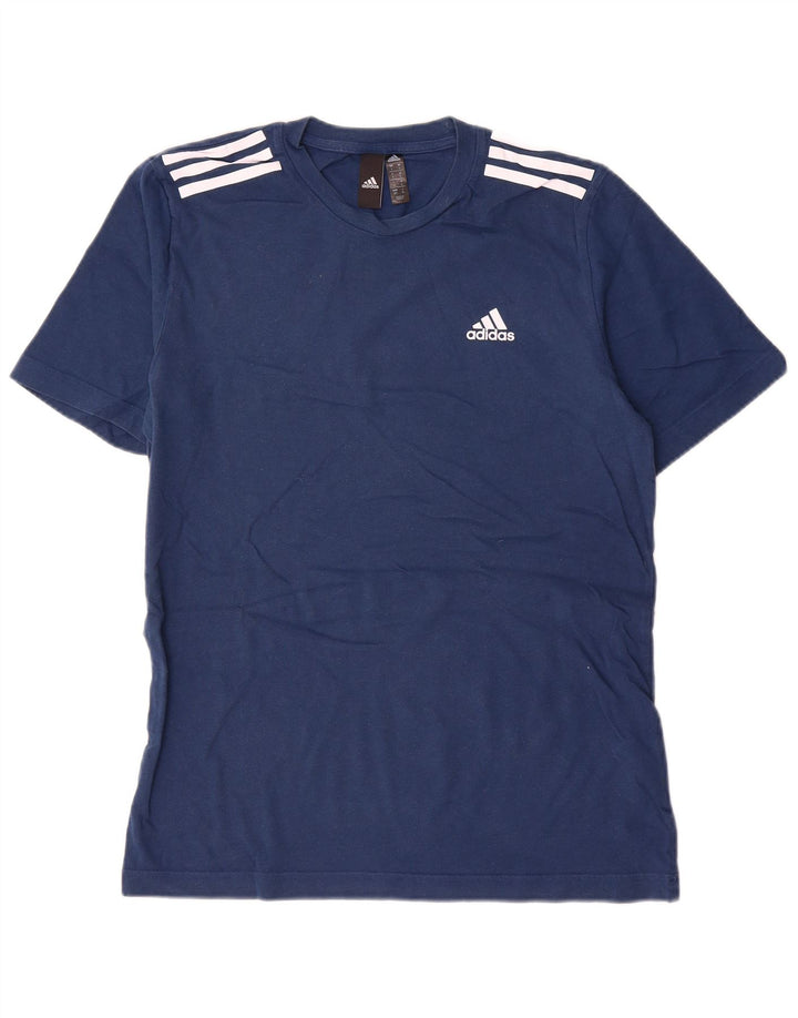 Adidas Herren T-Shirt Top Small Marineblau Baumwolle