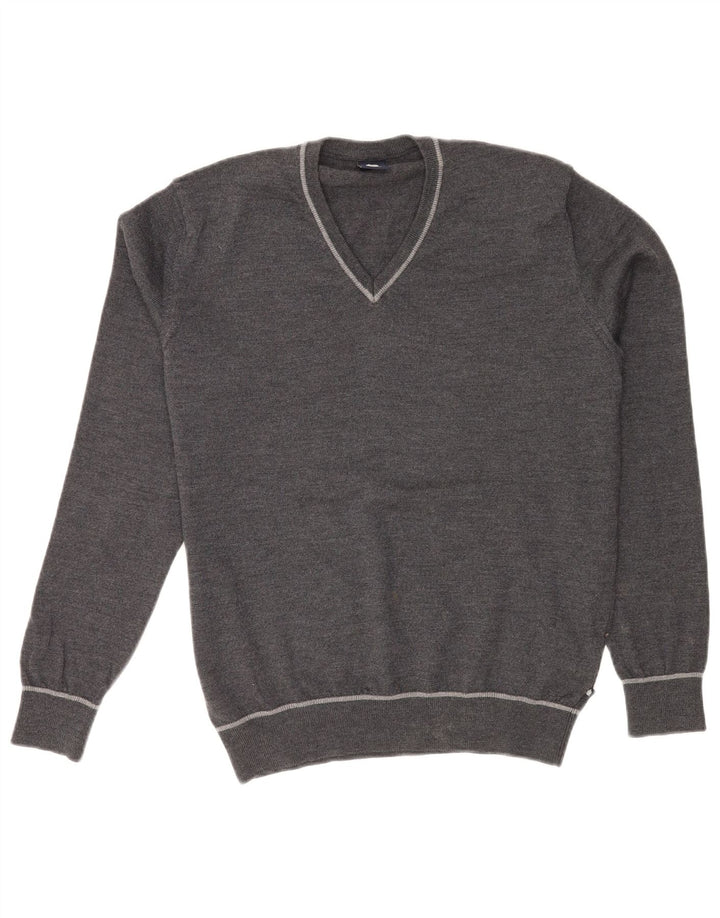 Marina Yachting Herren-Pullover mit V-Ausschnitt, große graue Wolle