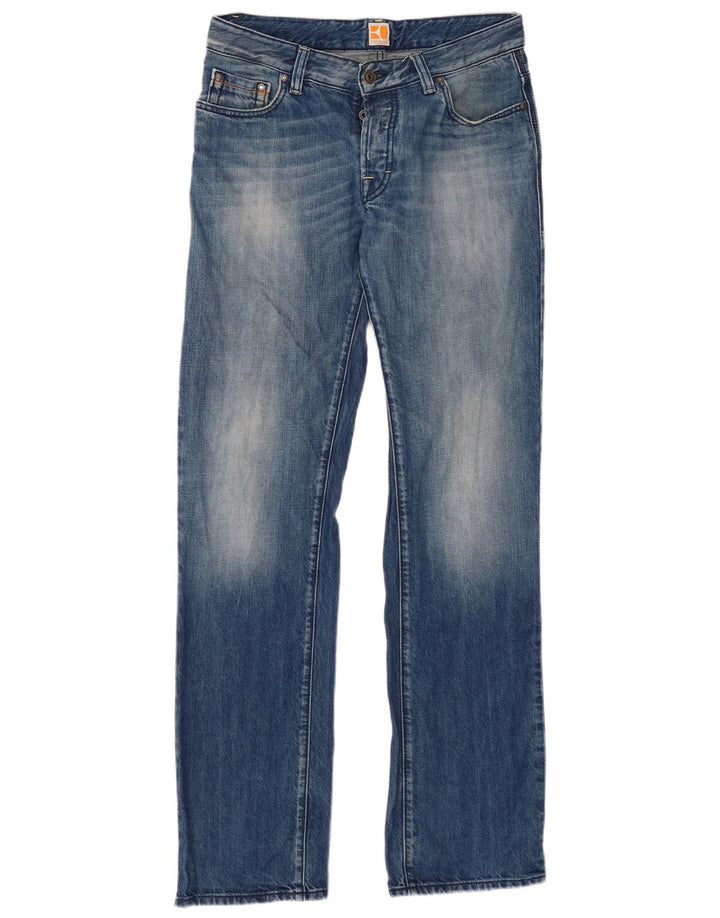 Hugo Boss Herren Straight Jeans W31 L34 Blaue Baumwolle