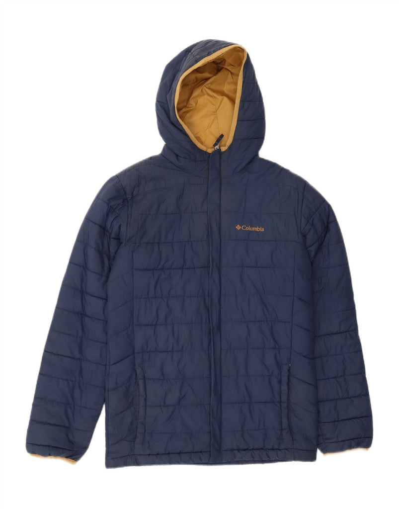 COLUMBIA Womens Hooded Padded Jacket UK 18 XL Navy Blue Polyester Vintage Columbia and Second-Hand Columbia from Messina Hembry 