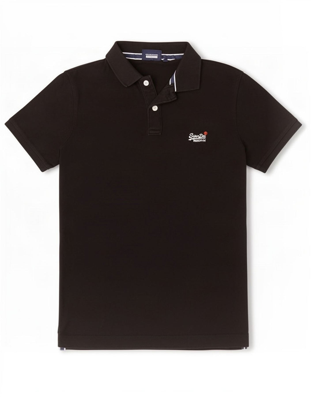 Superdry Herren-Poloshirt aus mittelschwarzer Baumwolle