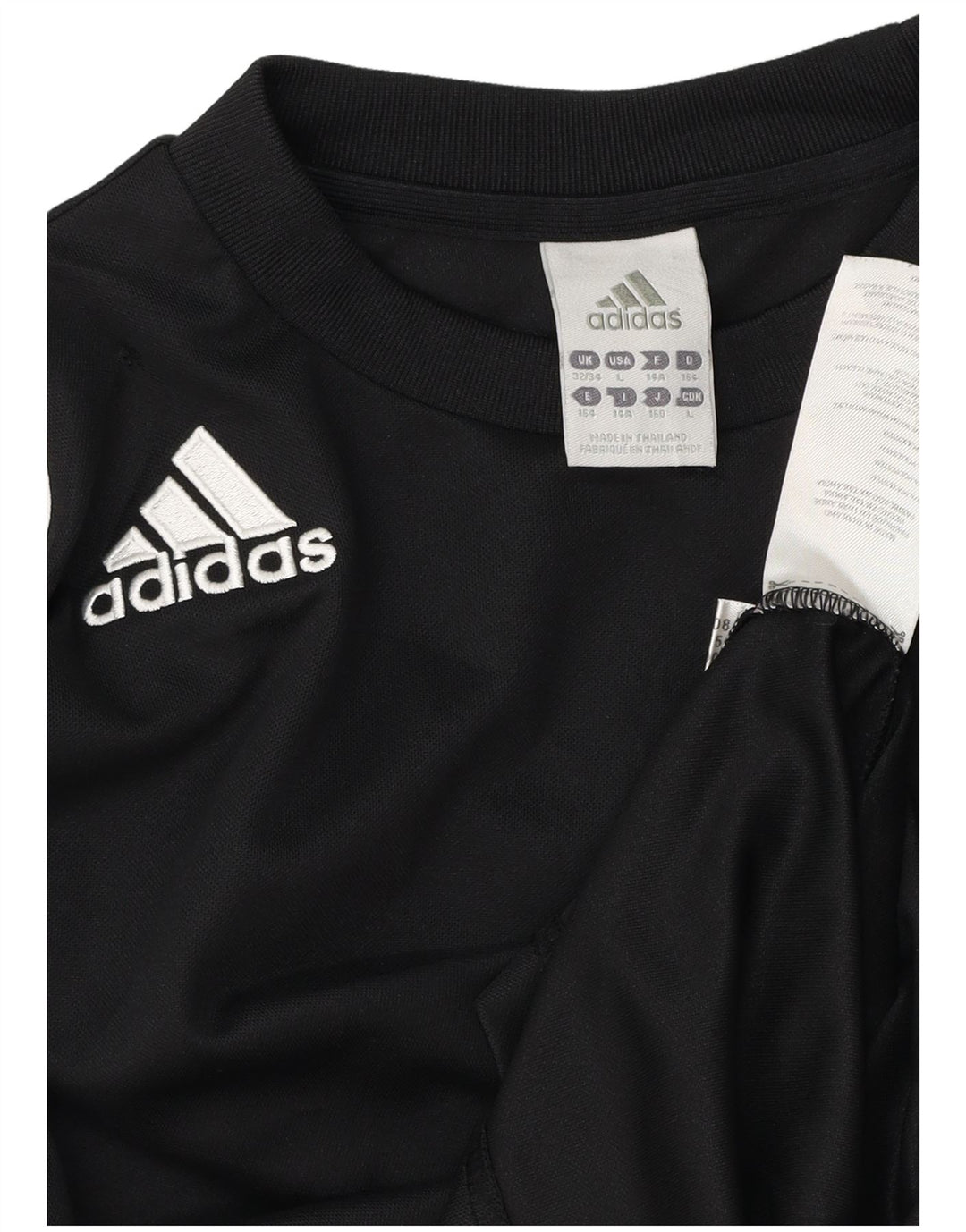 ADIDAS Jungen Climalite Top Langarm 13-14 Jahre Schwarzes Polyester