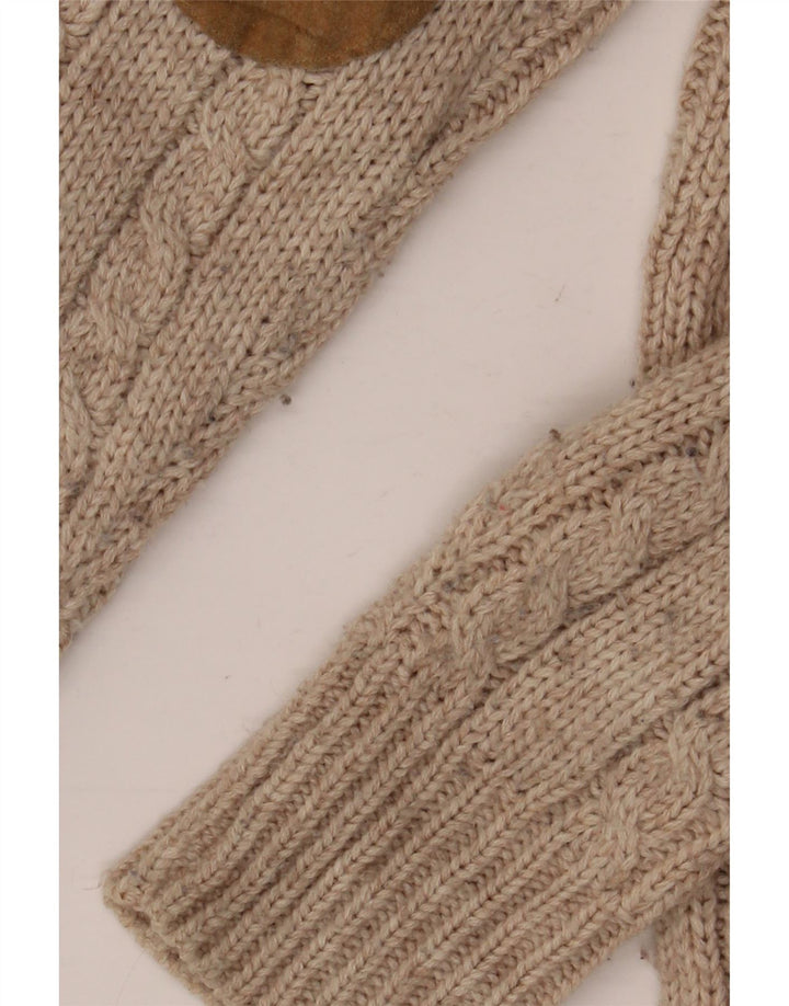 Zara Damen Strickjacke UK 14 Medium Beige Acryl
