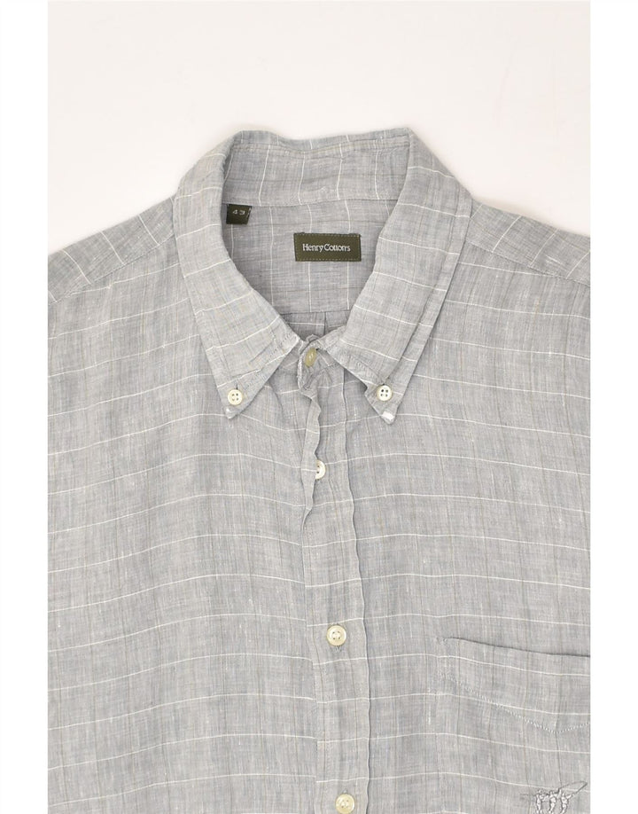 HENRY COTTONS Mens Shirt Size 43 Large Grey Striped | Vintage Henry Cottons | Thrift | Second-Hand Henry Cottons | Used Clothing | Messina Hembry 