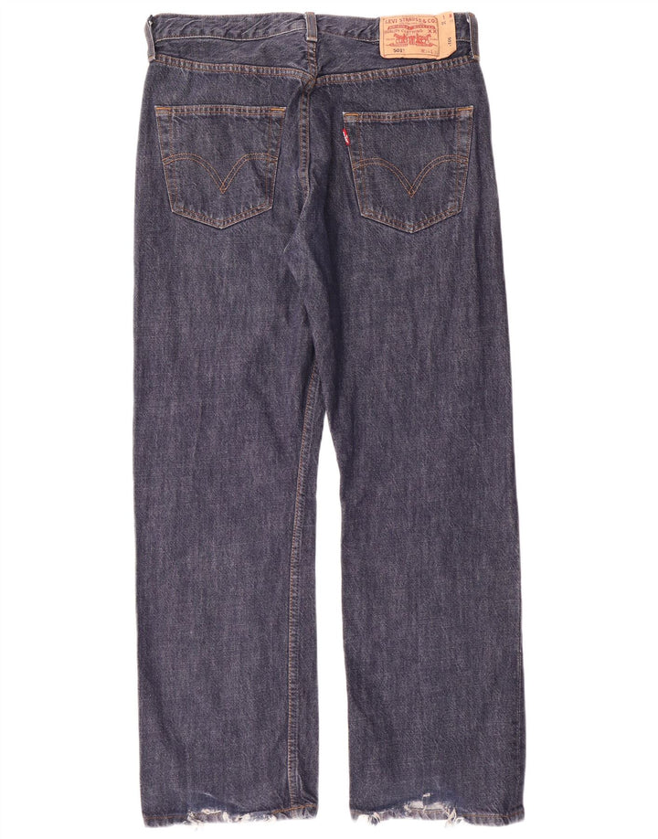 LEVI'S Herren 501 Straight Jeans W34 L30 Marineblaue Baumwolle