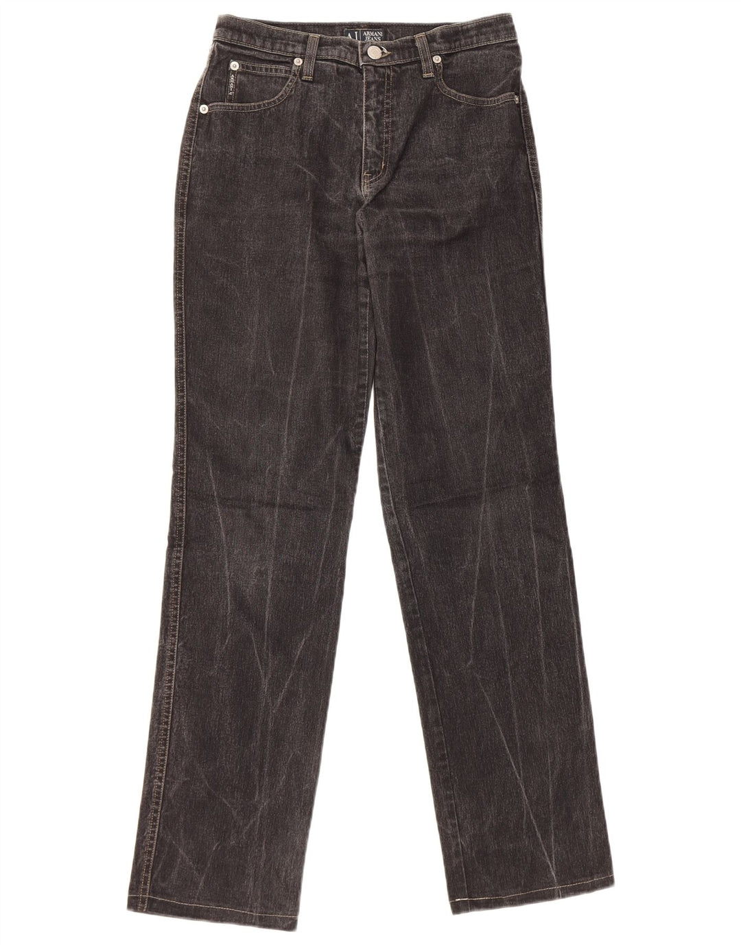 Armani Damen Straight Jeans W28 L30 Schwarze Baumwolle
