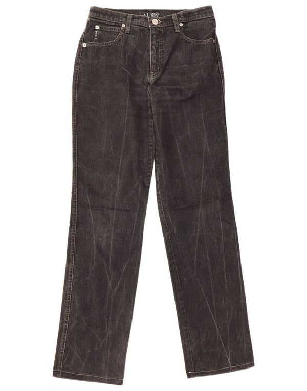 Armani Damen Straight Jeans W28 L30 Schwarze Baumwolle