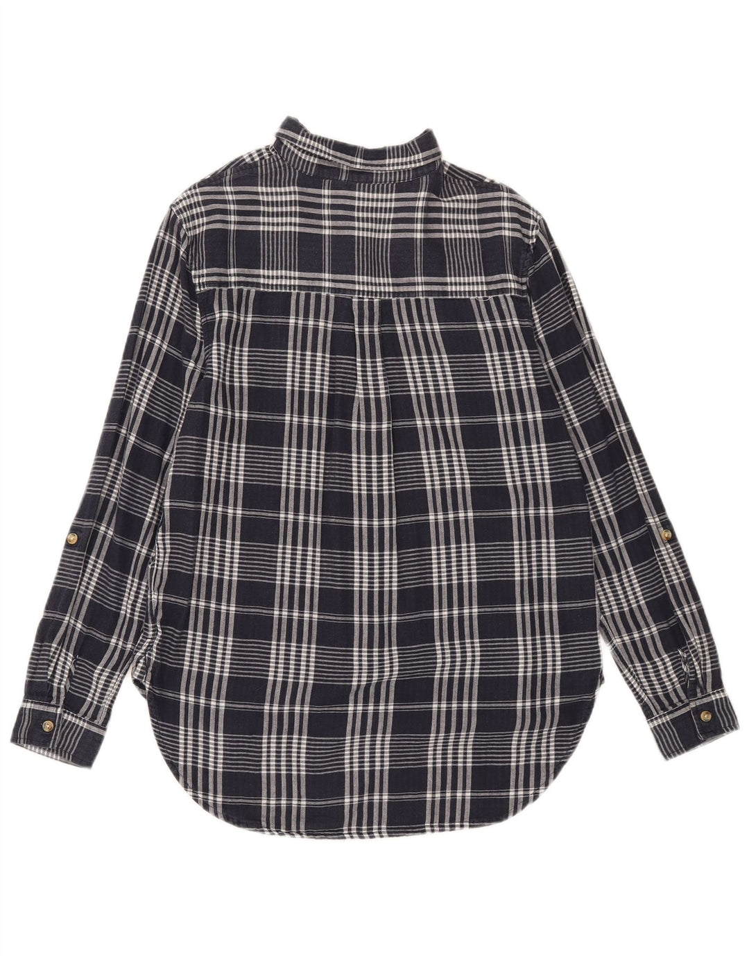 Marks & Spencer Damen-Oversize-Hemd, Größe S, Marineblau, kariert, Baumwolle