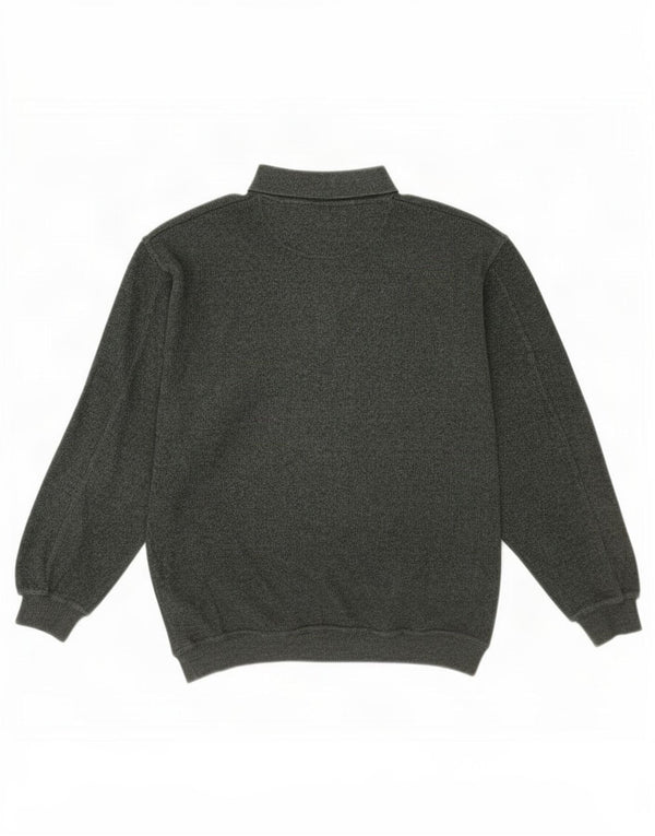 Vintage Mens Polo Neck Jumper Sweater XL Green Cotton