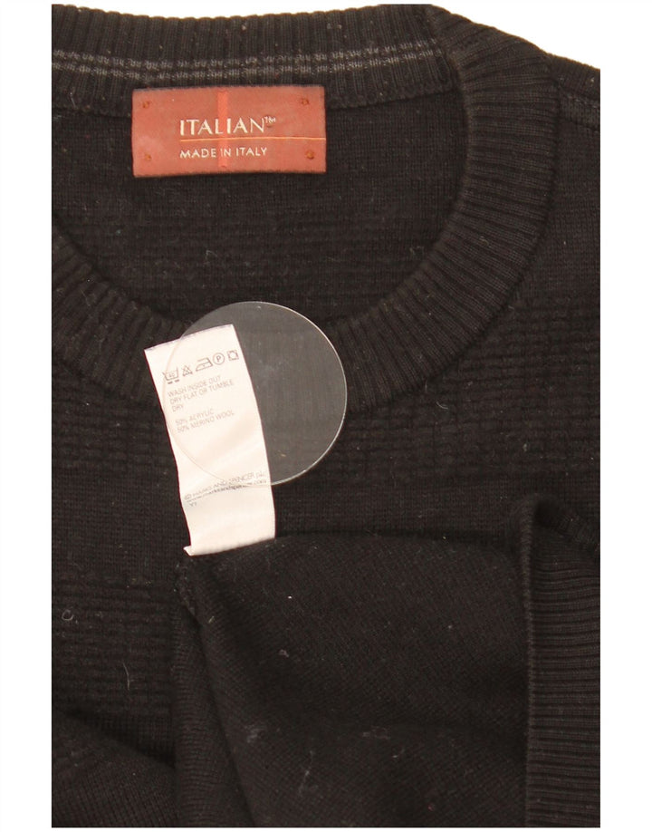 Marks & Spencer Herren-Pullover mit Rundhalsausschnitt, groß, aus schwarzem Acryl