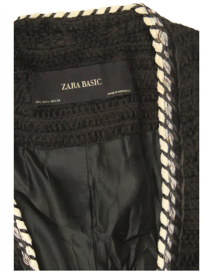 Offene Blazer-Jacke für Damen von Zara, Größe 44, Schwarz