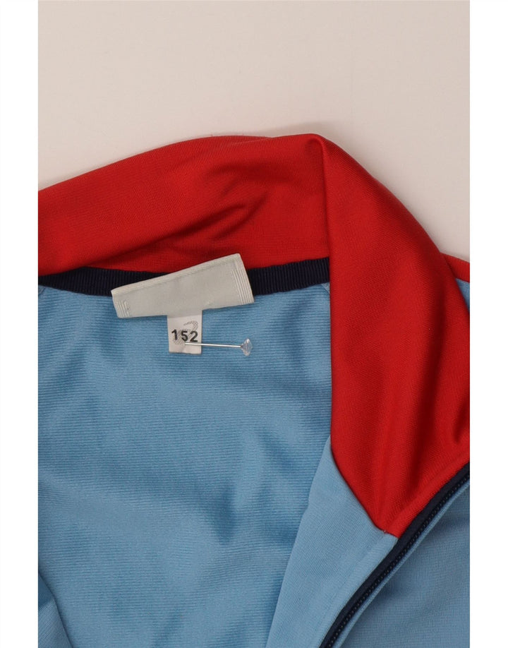 Asics Jungen-Trainingsanzug-Top-Jacke, 11–12 Jahre, blaues Farbblock-Polyester
