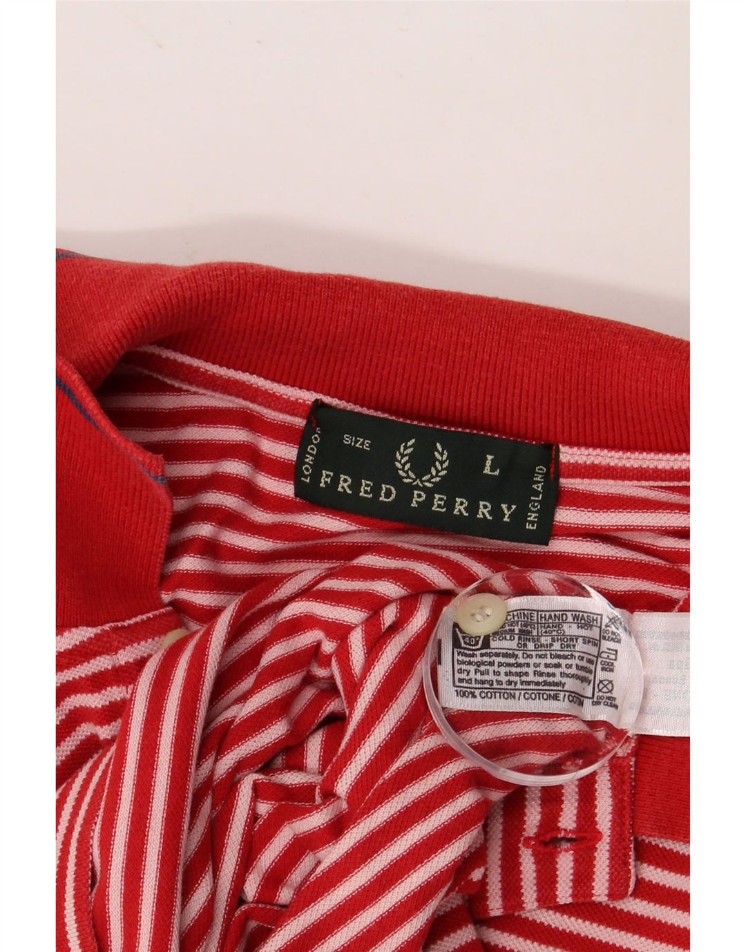 FRED PERRY Herren-Poloshirt, groß, rot gestreift