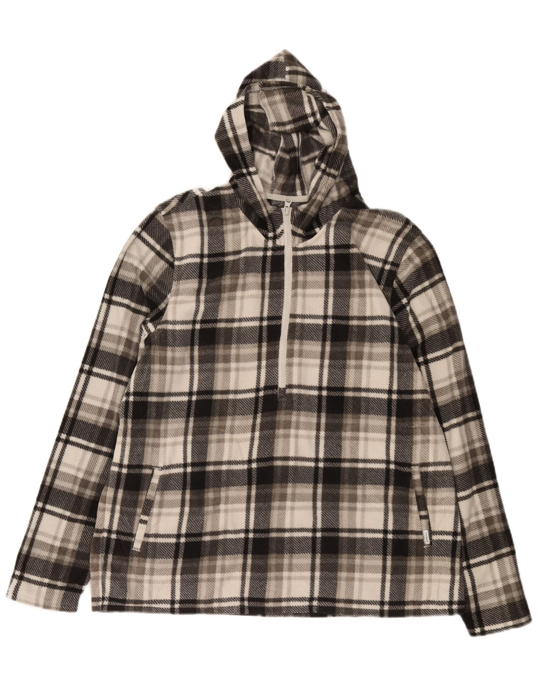 O'Neill Herren-Fleecepullover mit Kapuze und Reißverschluss, 2XL, grau kariert, Polyester