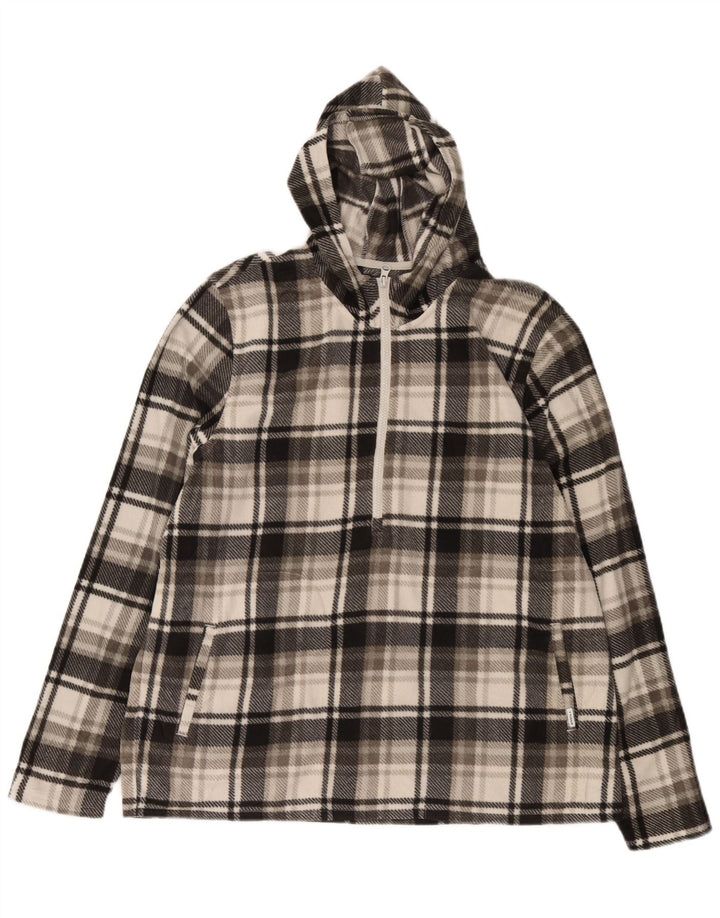 O'Neill Herren-Fleecepullover mit Kapuze und Reißverschluss, 2XL, grau kariert, Polyester