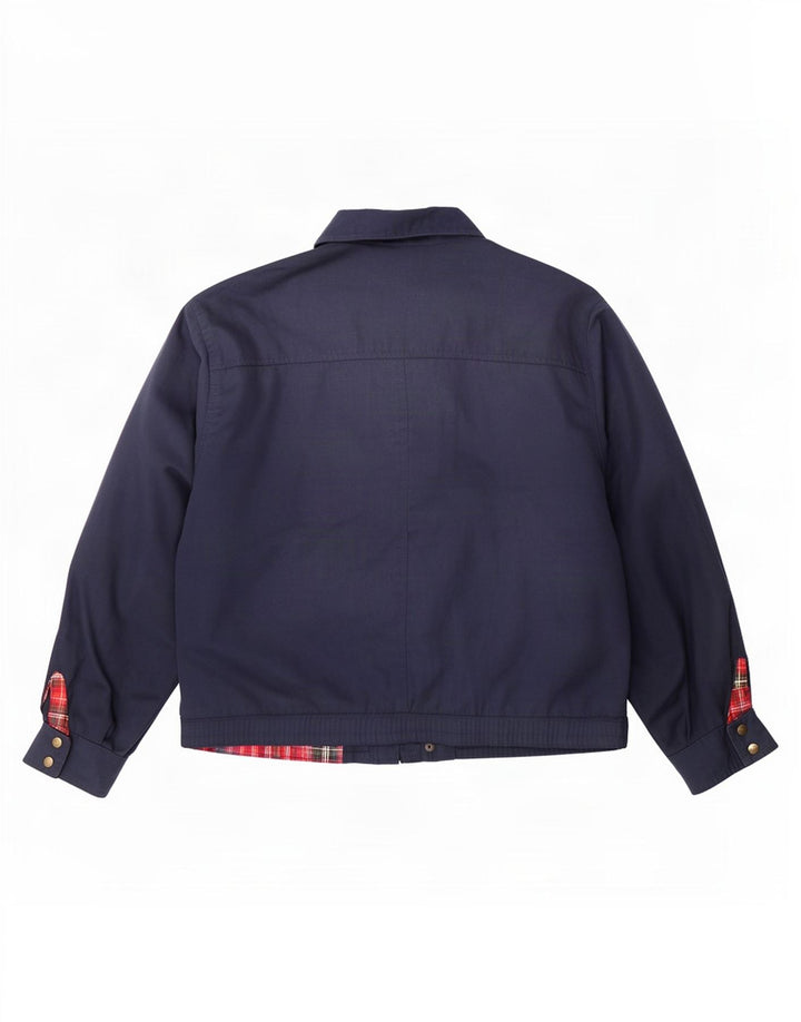 Vintage Herren Bomberjacke UK 40 Großes marineblaues Polyester