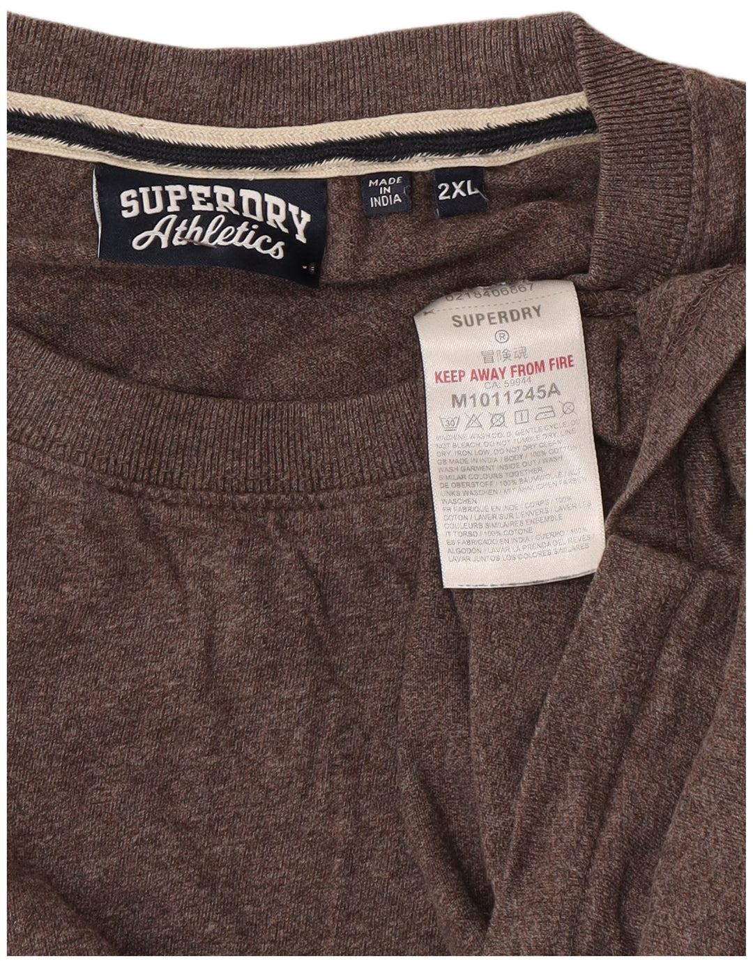 Superdry Herren T-Shirt Top 2XL Braun Baumwolle