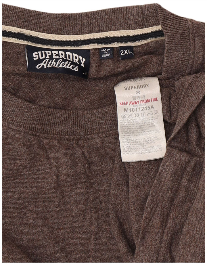 Superdry Herren T-Shirt Top 2XL Braun Baumwolle