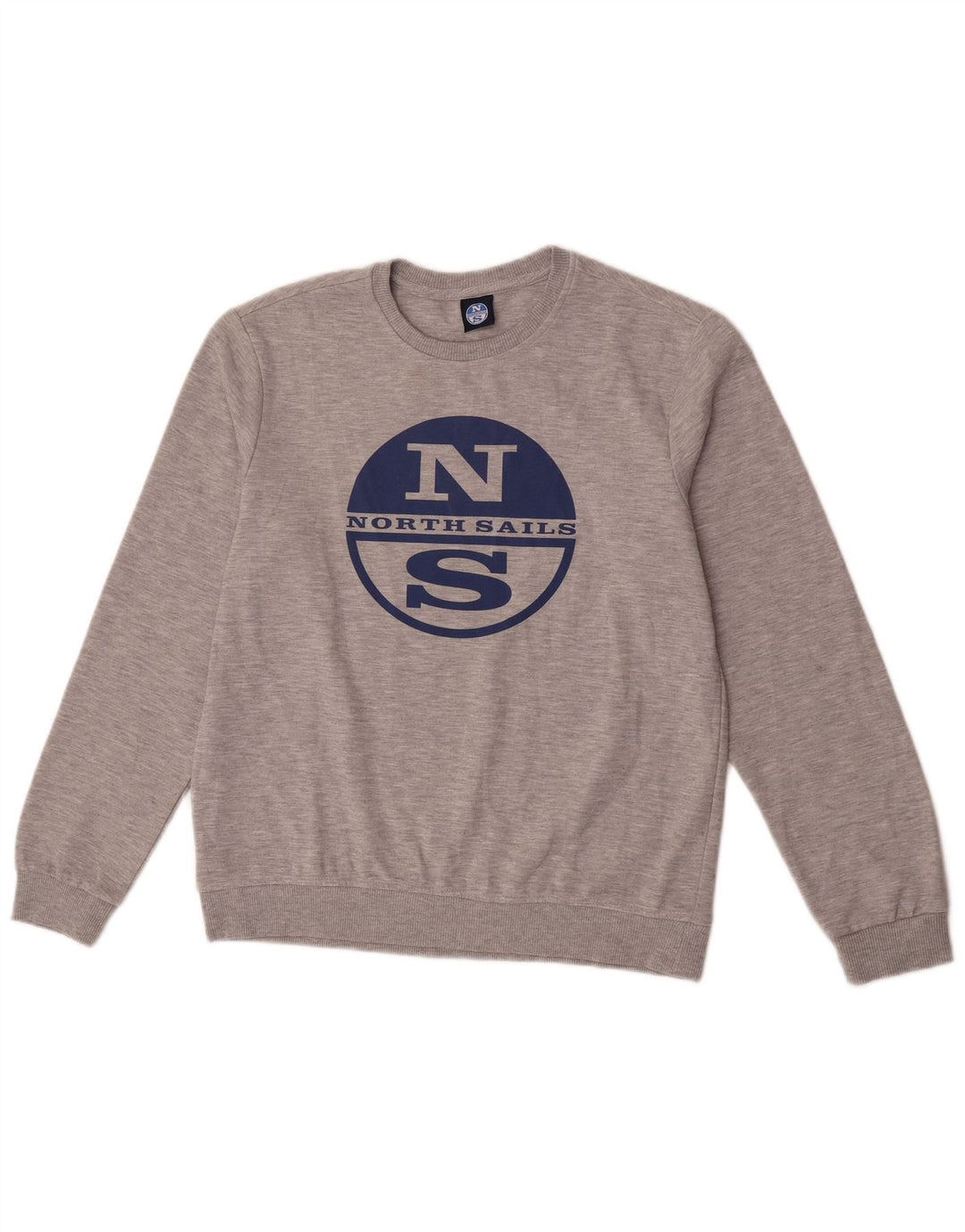 North Sails Herren-Sweatshirt mit Grafik, mittelgrau gefleckte Baumwolle