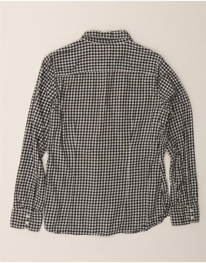 EDDIE BAUER Womens Flannel Shirt UK 14 Medium Black Gingham Vintage Eddie Bauer and Second-Hand Eddie Bauer from Messina Hembry 