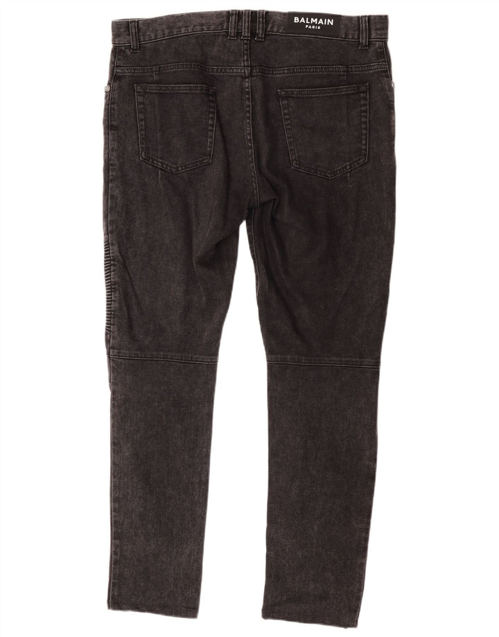 Balmain Herren Slim Jeans W34 L30 Graue Baumwolle