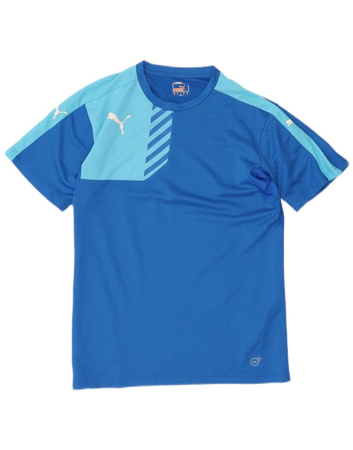 Puma Herren T-Shirt Top Mittelblaues Colourblock-Polyester