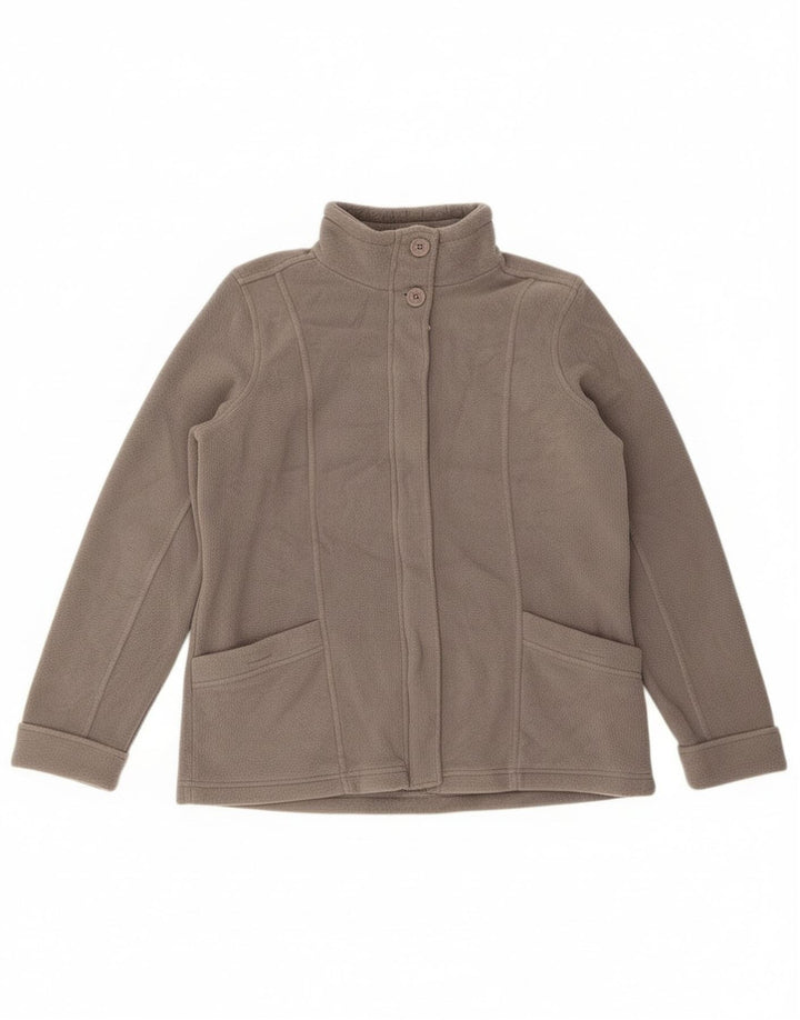 Marks & Spencer Damen-Fleecejacke in Übergröße, UK 12, Mittelgrau, Polyester