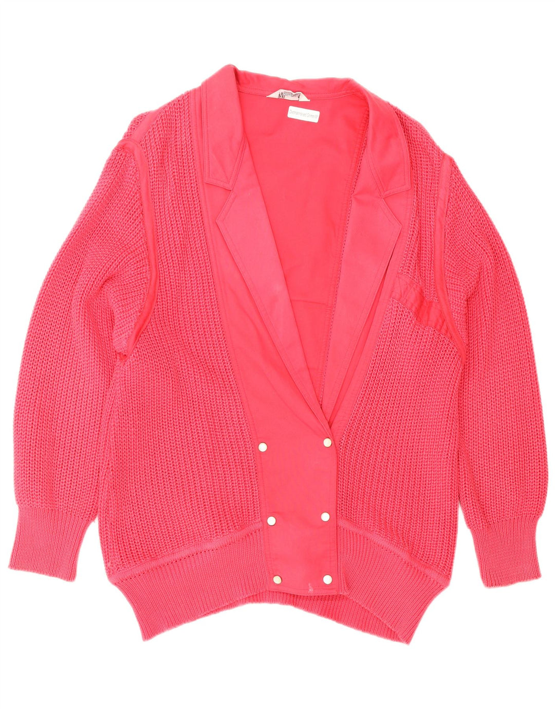 Vintage Damen Doppelreihiger Cardigan Pullover IT 42 Mittelrosa