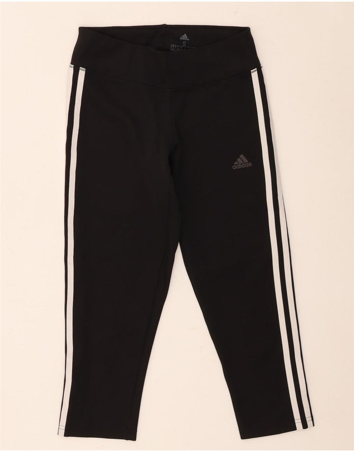 Adidas Damen Climalite Capri Leggings UK 8/10 Small Schwarz Polyester