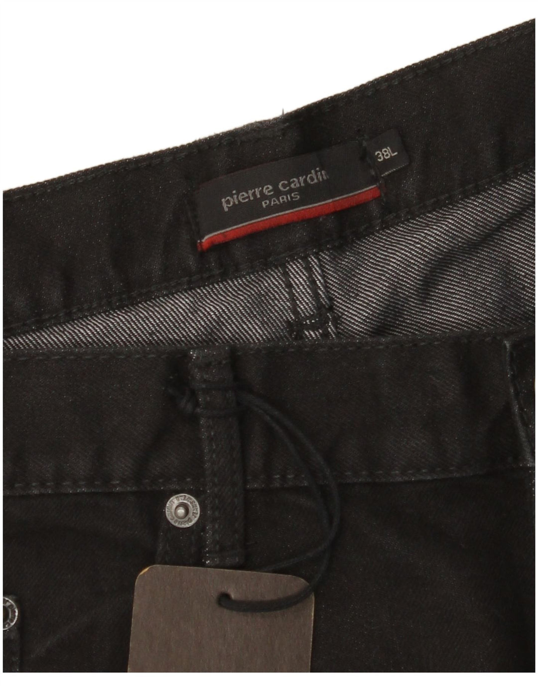 PIERRE CARDIN Herren Paris Straight Jeans W38 L34 Schwarze Baumwolle