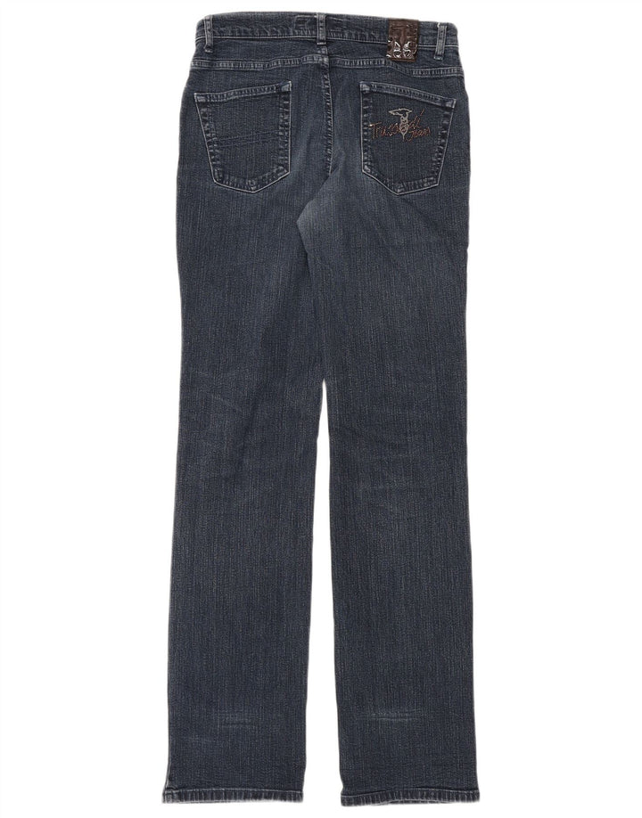 Trussardi Damen Straight Jeans W28 L35 Marineblaue Baumwolle