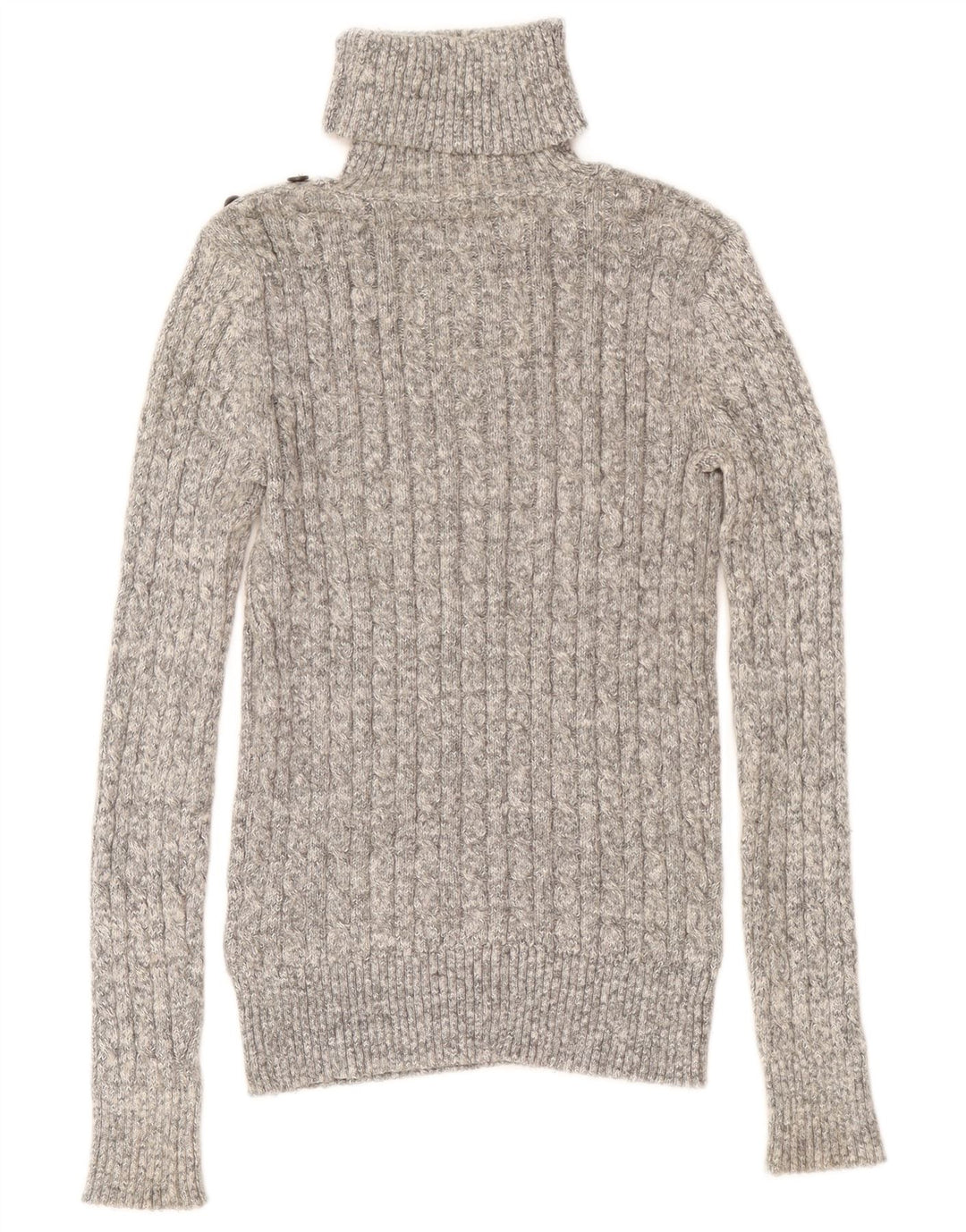 Superdry Rollkragenpullover für Damen, Gr. 10, Größe S, Grau, Baumwolle