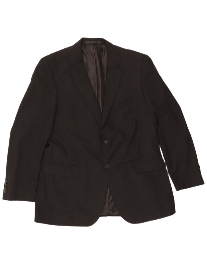 Marks & Spencer Herren-Blazer mit 2 Knöpfen, UK 44, XL, Schwarz, Polyester