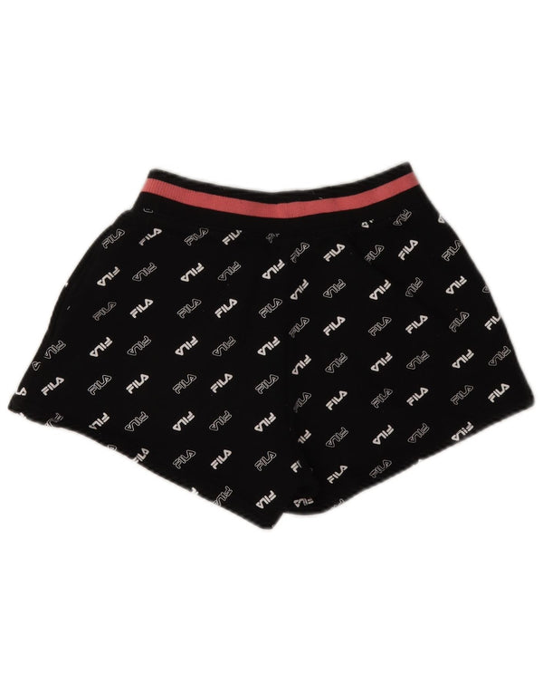 Fila Damen Graphic Sport Shorts UK 6 XS Schwarz Polyester