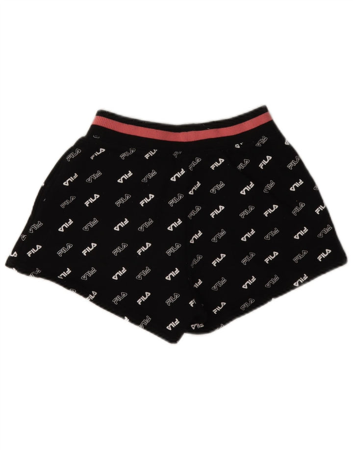 Fila Damen Graphic Sport Shorts UK 6 XS Schwarz Polyester