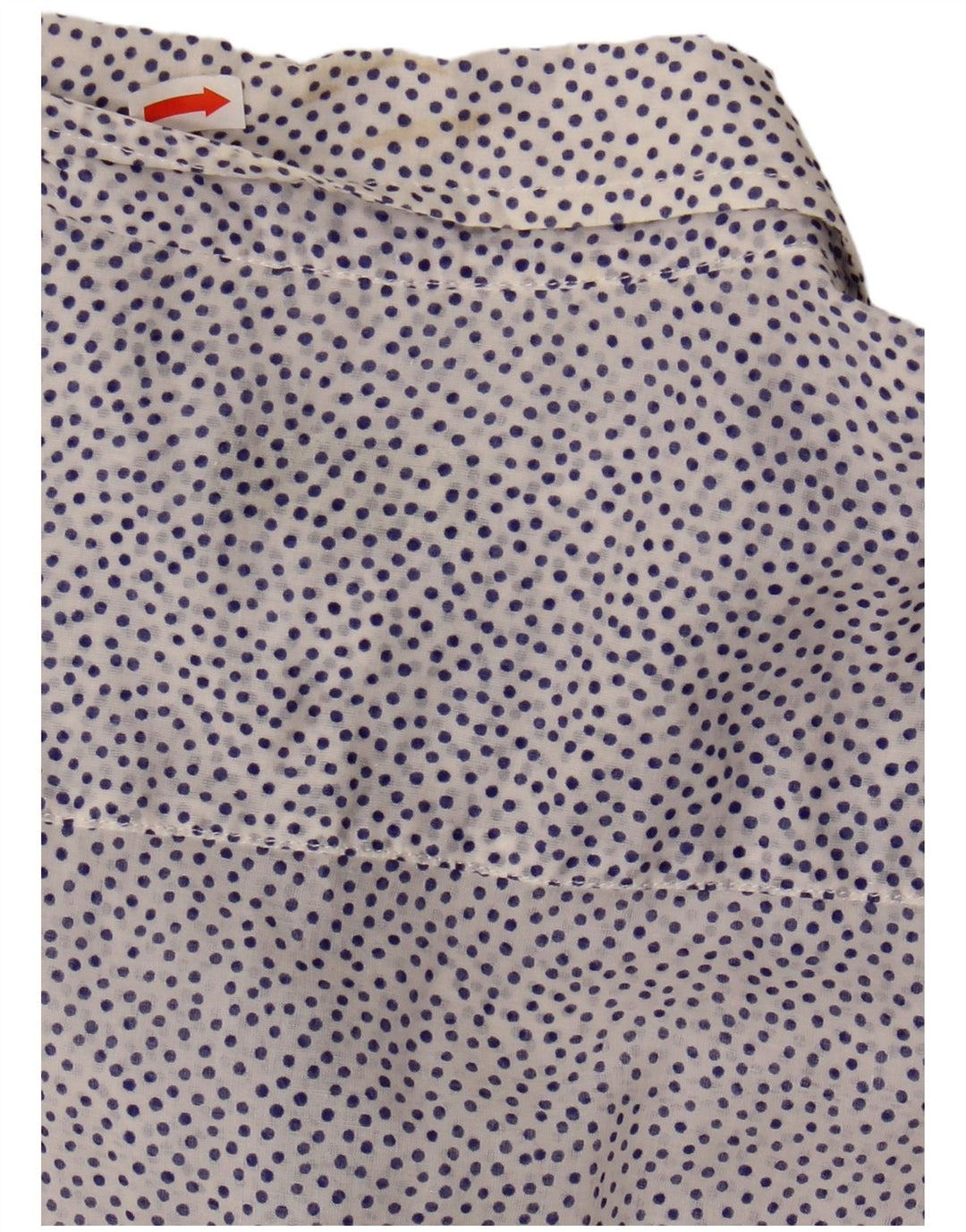 Fred Perry Damen Durchsichtiges Hemd UK 14 Große weiß gefleckte Baumwolle