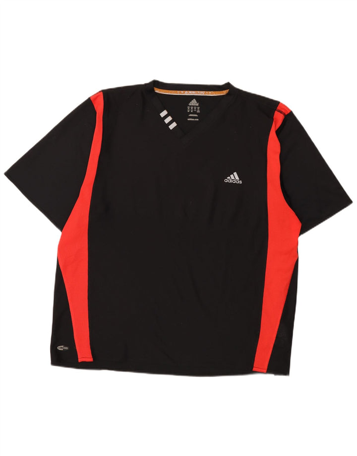ADIDAS Herren Climacool T-Shirt Top 2XL Schwarz Colourblock Polyester