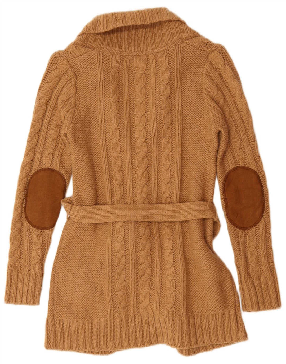Zara Damen-Cardigan-Pullover UK 10 Kleines braunes Nylon