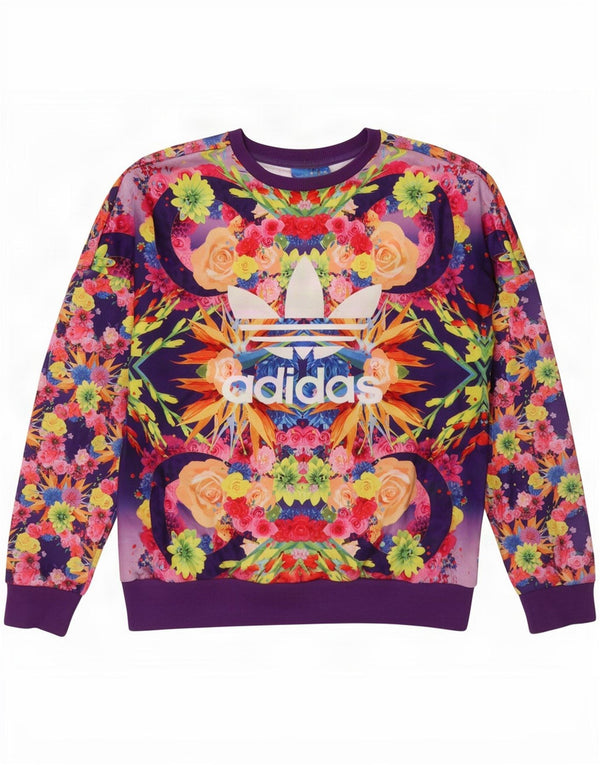 Adidas Mädchen Grafik-Sweatshirt-Pullover 13–14 Jahre, mehrfarbig, Blumenmuster