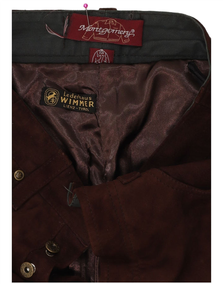 MONTGOMERY Gerade Wildlederhose für Damen W27 L29 Braunes Leder