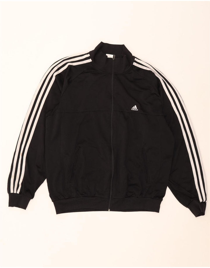 Adidas Herren-Trainingsanzug-Top-Jacke, großes schwarzes Polyester