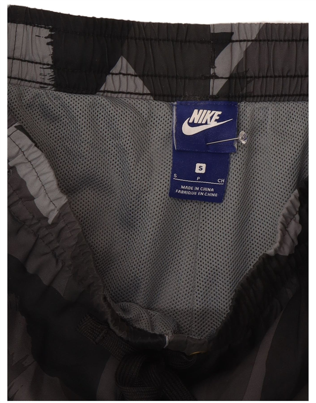 Nike Herren-Badeshorts, klein, graues geometrisches Polyester
